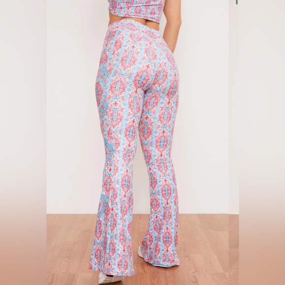 🎯NWOT Wolven Amalfi Flare Blue Pink Size XSP - Picture 3 of 14